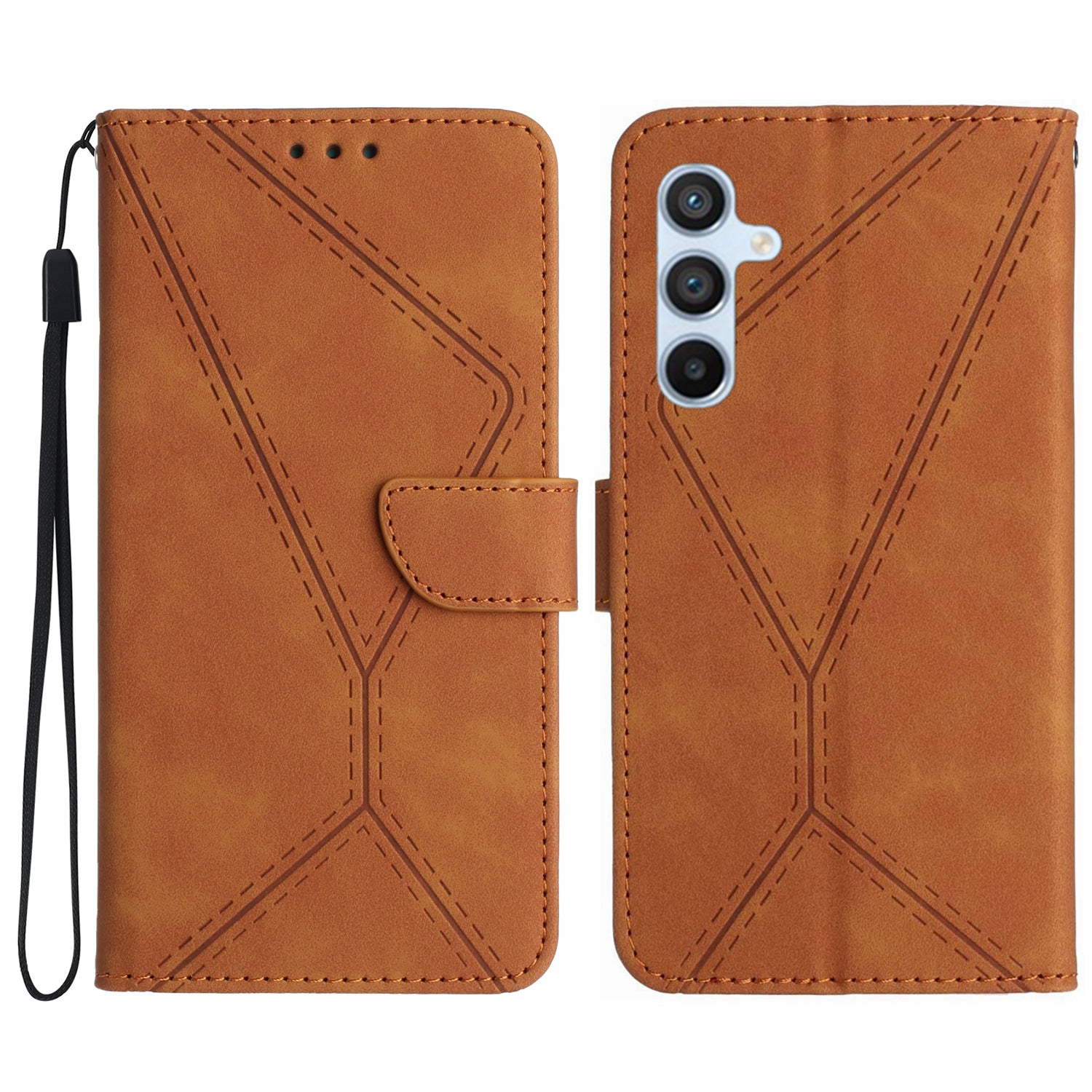 HT05 For Samsung Galaxy F34 5G M34 5G PU Leather Phone Case Imprinted Line Wallet Stand Cover HT05 For Samsung Galaxy F34 5G M34 5G PU Leather Phone Case Imprinted Line Wallet Stand Cover